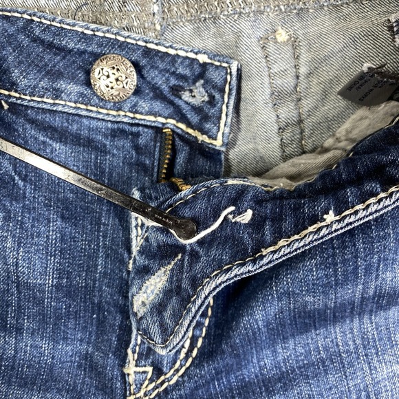 Silver Jeans Tuesday Mid Capri Women 28 Blue Stretch Embroidered W42114SJL405 - Picture 5 of 16